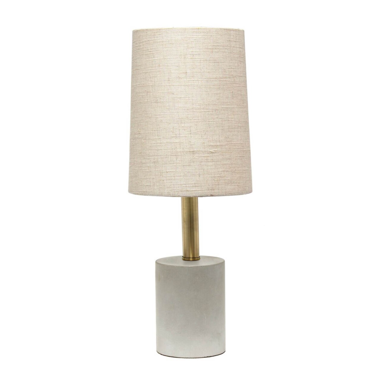 Elegant Designs Modern Cement Table Lamp with Antique Brass Detail - Khaki